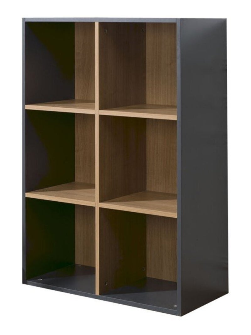 6 cases de rangement effet bois  TOM & APOLLINE gris anthracite - Kiabi