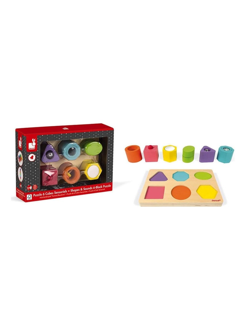6 cubes sensoriels I wood N/A - Kiabi