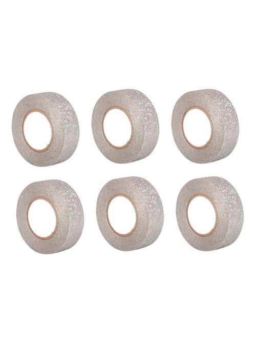 6 glitter tapes 5 m x 1,5 cm - argenté - Rayher - Kiabi