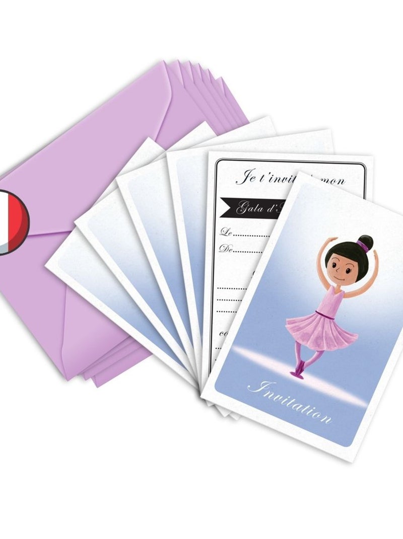 6 Invitations Et Enveloppes Anniversaire 'danseuse' | Fabrication Française N/A - Kiabi