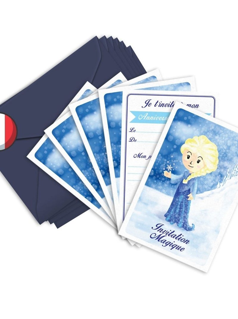 6 Invitations Et Enveloppes Anniversaire Princesse N/A - Kiabi