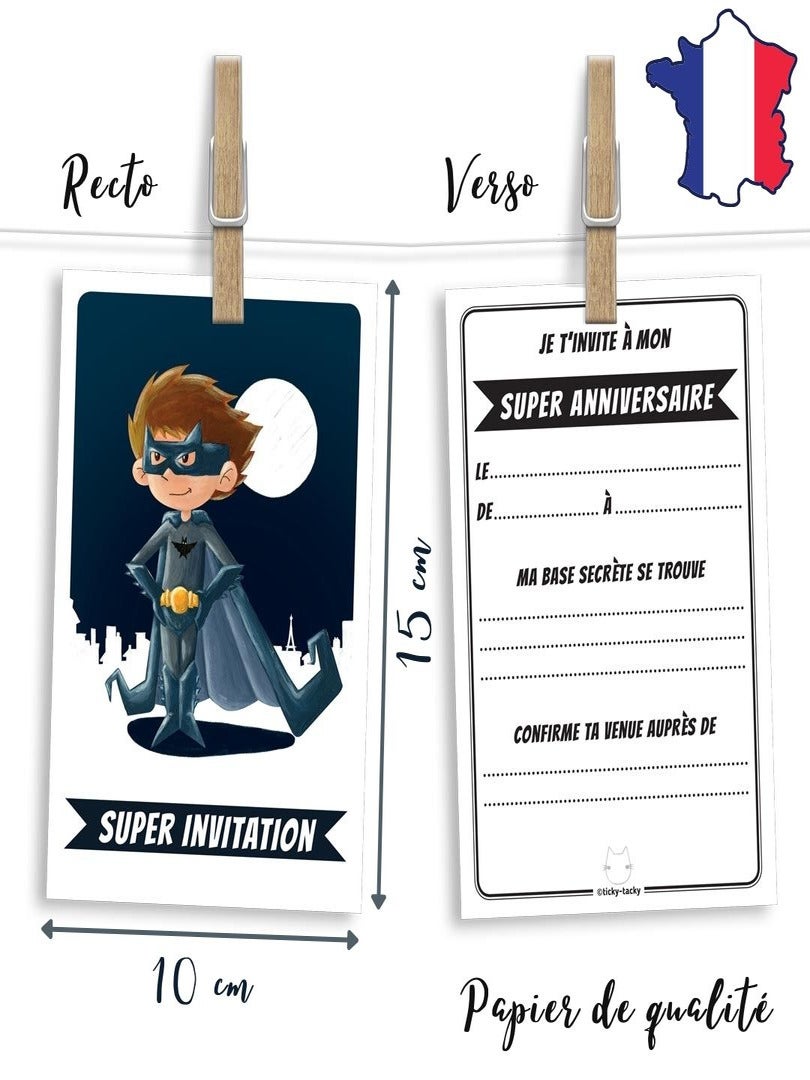 Cartes d'invitation d'anniversaire pour Enfants,16 Cartes d'invitation