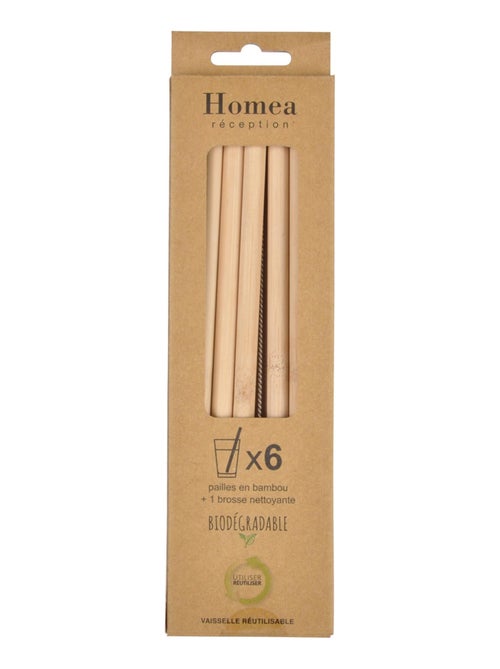 6 Pailles + brosse - Kiabi