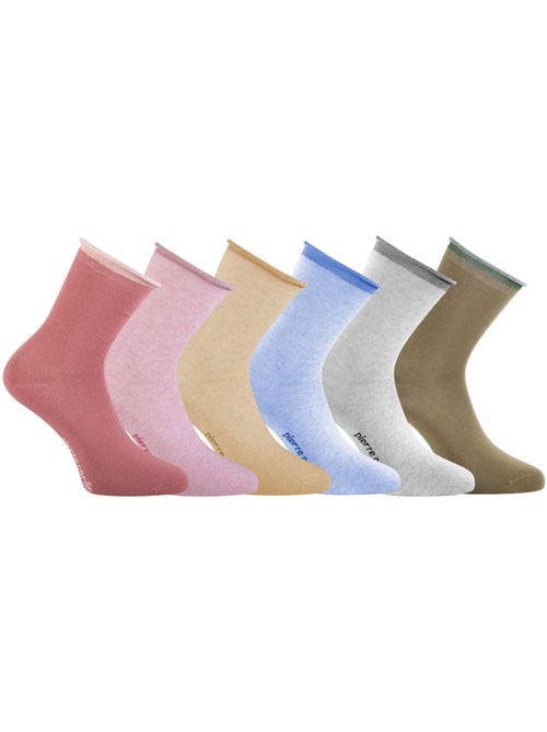 6 paires de chaussettes chinées et fil lurex femme hand made silver pierre cardin - Kiabi
