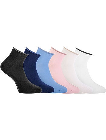 6 paires de chaussettes quarter 200 aiguilles femme hand made silver pierre cardin