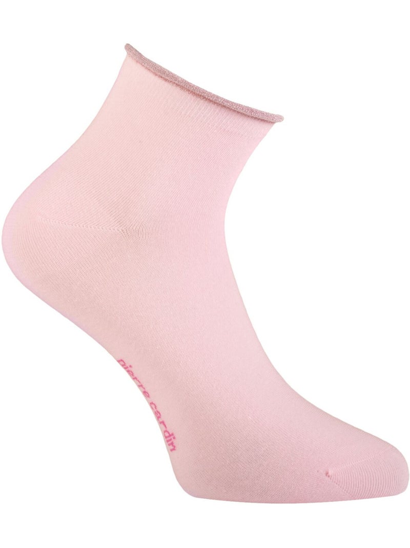 6 paires de chaussettes quarter 200 aiguilles femme hand made silver pierre cardin Rose - Kiabi