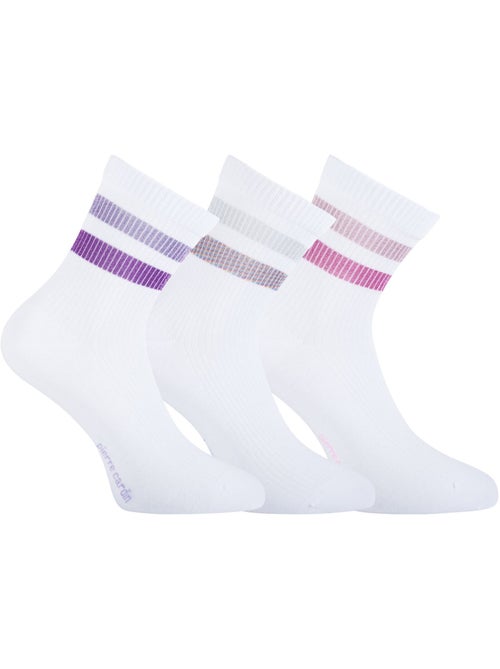 6 paires de tennis 200 aiguilles femme à bandes hand made urban e.01 pierre cardin - Kiabi 6 paires de tennis 200 aiguilles femme à bandes hand made urban e.01 pierre cardin - Kiabi