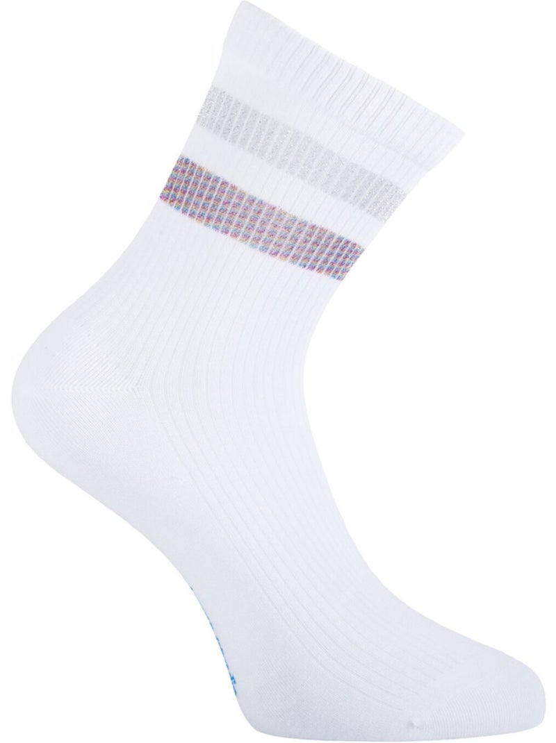 6 paires de tennis 200 aiguilles femme à bandes hand made urban e.01 pierre cardin Blanc - Kiabi