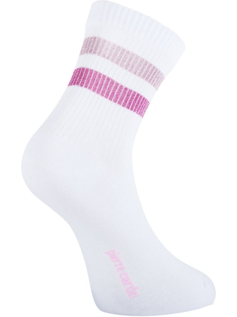6 paires de tennis 200 aiguilles femme à bandes hand made urban e.01 pierre cardin Blanc - Kiabi