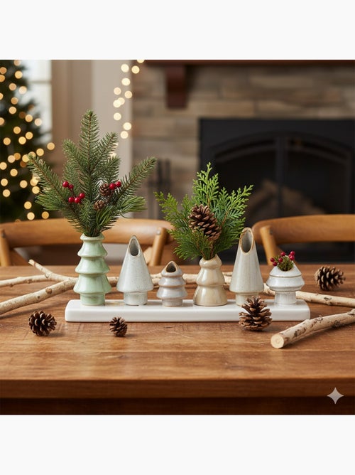 6 Petits vases en forme de sapin - Kiabi