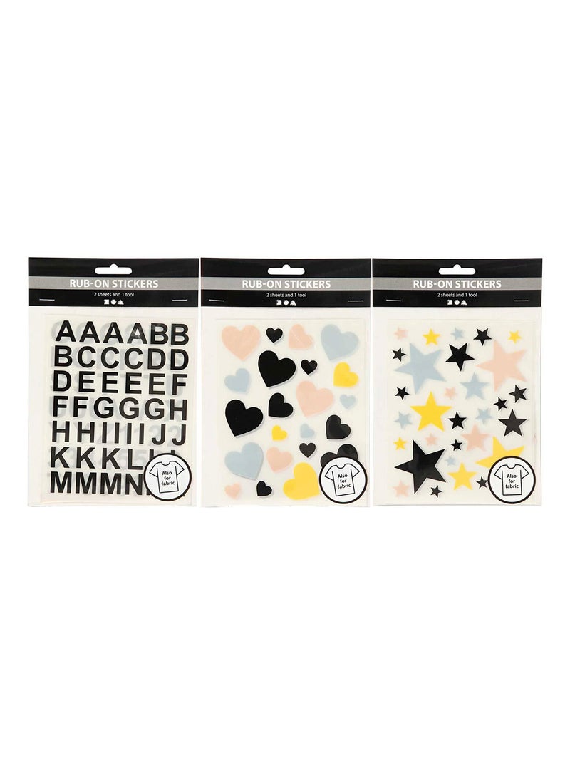 6 planches de transfert textile 12 x 15 cm - - Creotime Multicolore - Kiabi