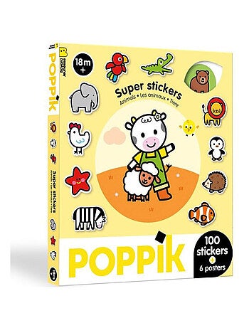 6 posters + 100 stickers les animaux
