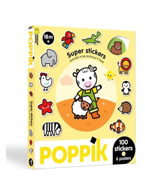 6 posters + 100 stickers Les Animaux - Kiabi