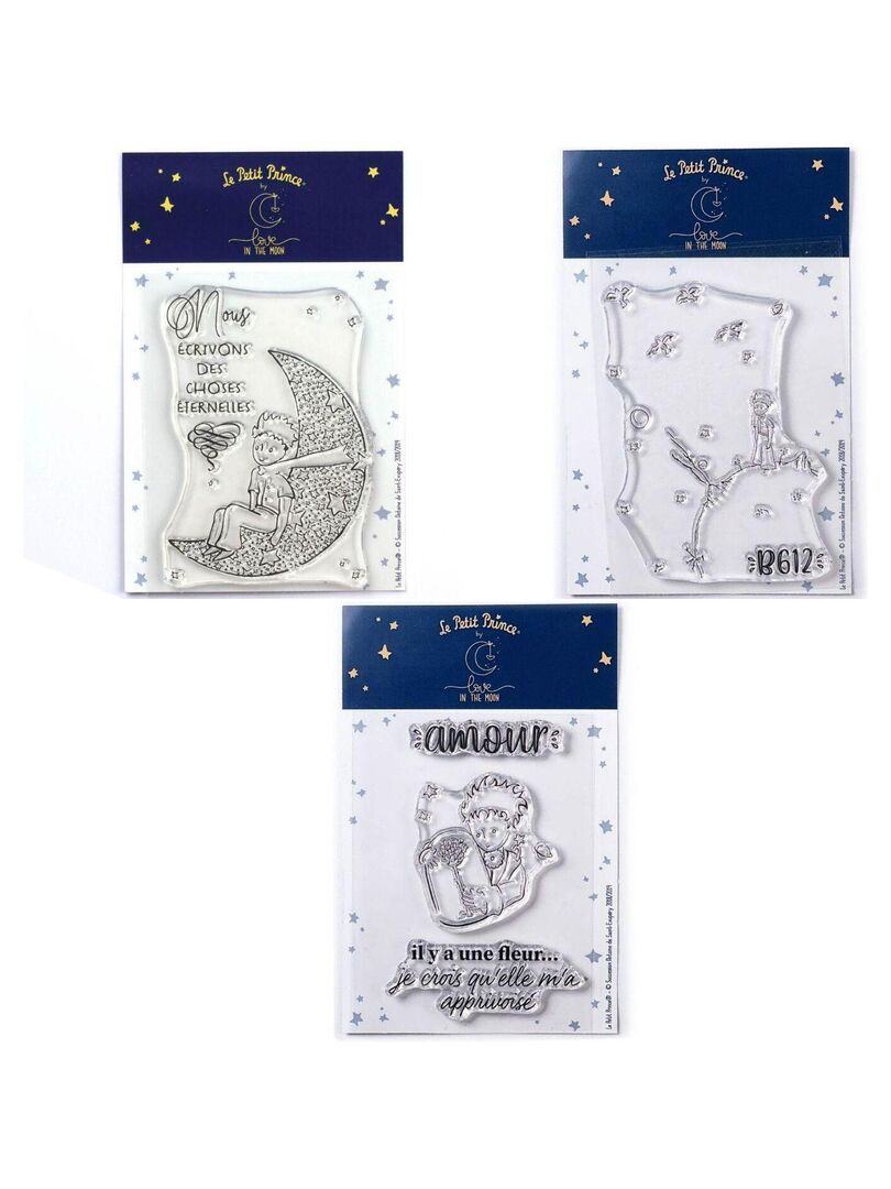 6 Tampons transparents Le Petit Prince et La lune - Love in the moon N/A - Kiabi