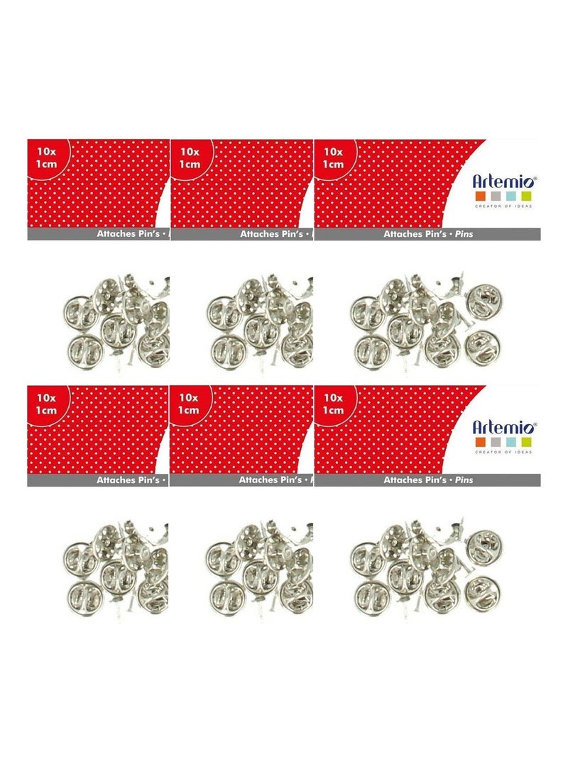 60 attache pin's métalliques - Artemio Argenté - Kiabi