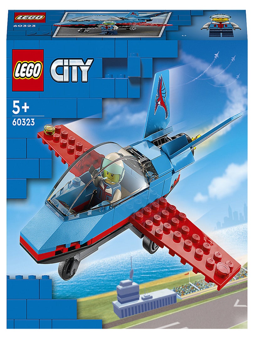 Lego 60323 city great vehicles lavion de voltige, idees de cadeau jouet  pour enfants des 5 ans avec minifigure pilote LEGO60323 - Conforama