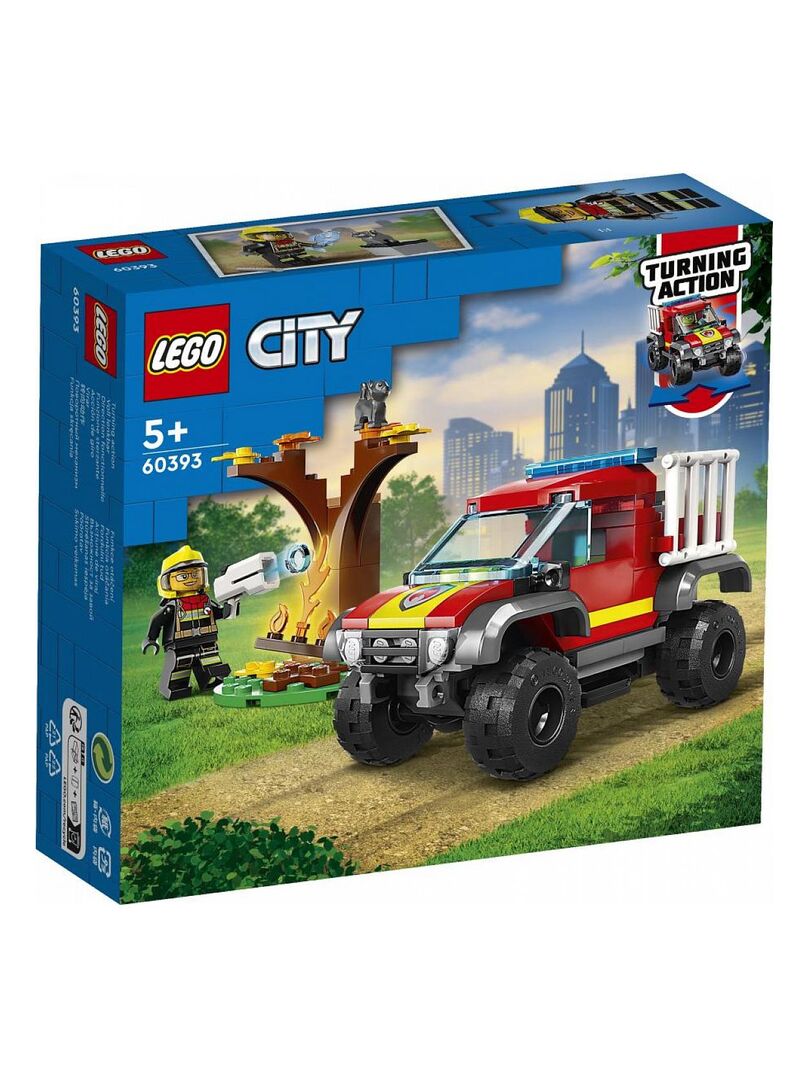 LEGO City 60393 Sauvetage en Tout-Terrain des Pompiers, Camion Jouet,  Minifigurine Pompier - ADMI