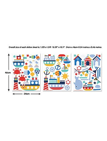 64 Stickers enfants Bord de mer