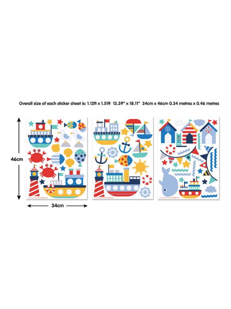 64 Stickers enfants Bord de mer Multicolore - Kiabi
