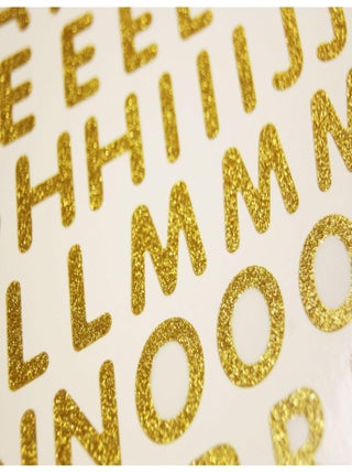 66 Autocollants - Alphabet - Paillettes dorées - Global Gift