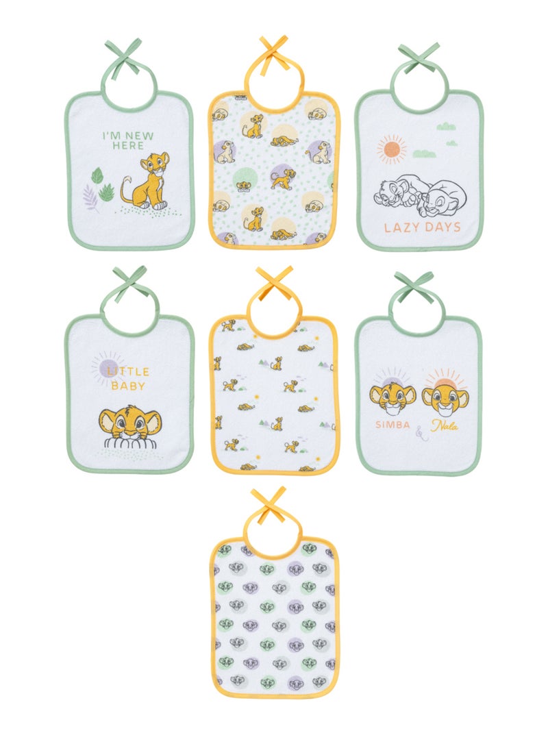 7 bavoirs naissance - Roi Lion Cosy Time - Babycalin Vert tilleul - Kiabi