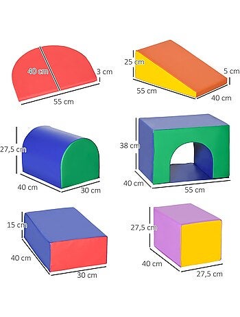 7 blocs de motricité mousse XXL - KIDZBOSS