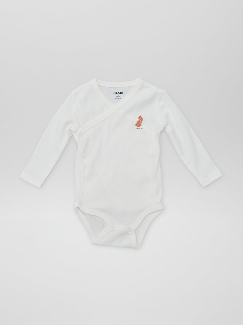 7 bodies à forme croisée + pochon de rangement Blanc - Kiabi