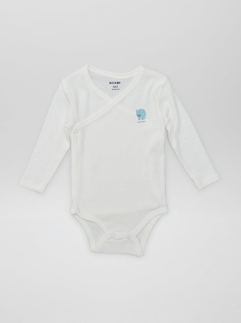 7 bodies à forme croisée + pochon de rangement Blanc - Kiabi