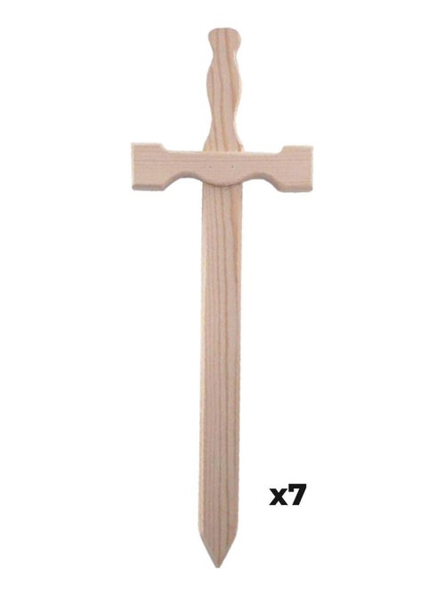 7 épées en bois 39 x 13 cm - Graine Créative - Kiabi