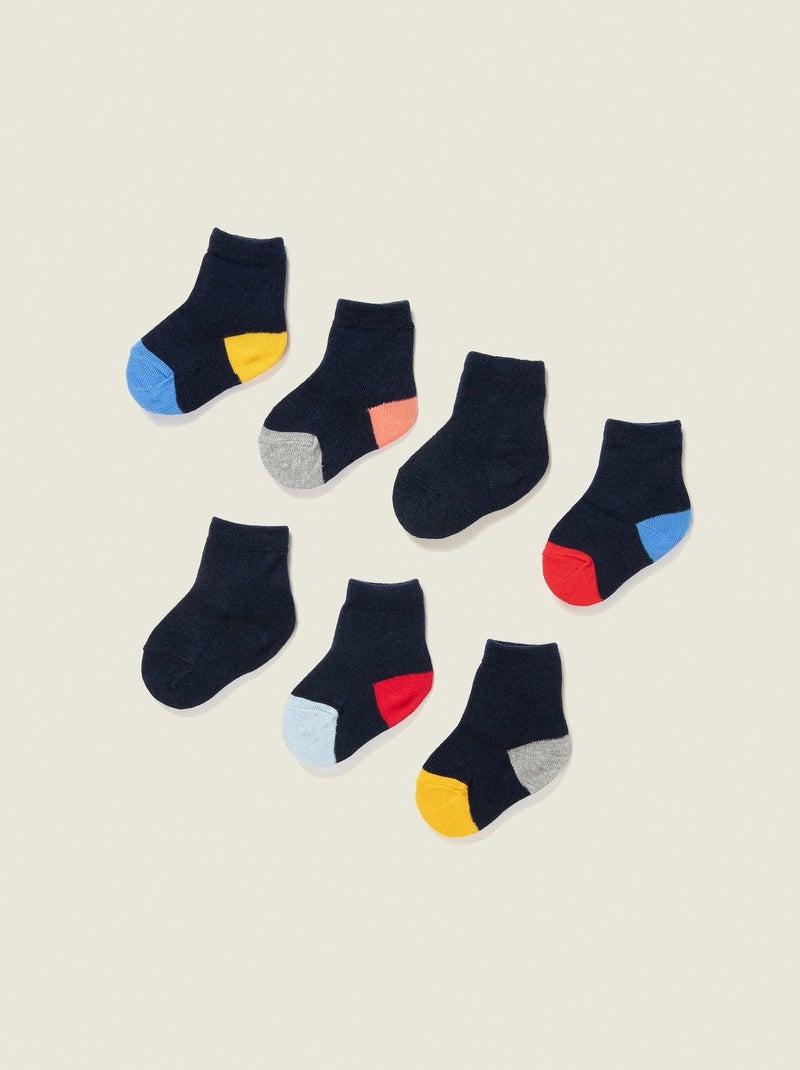 7 Paires de Socquettes Bleu foncé - Kiabi