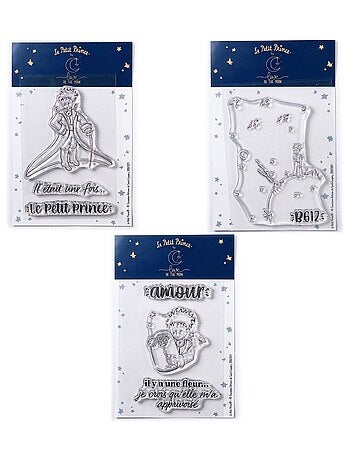 7 Tampons transparents Le Petit Prince et messages + Astéroïd + Fleur - Kiabi