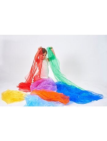 7 tissus organza arc-en-ciel