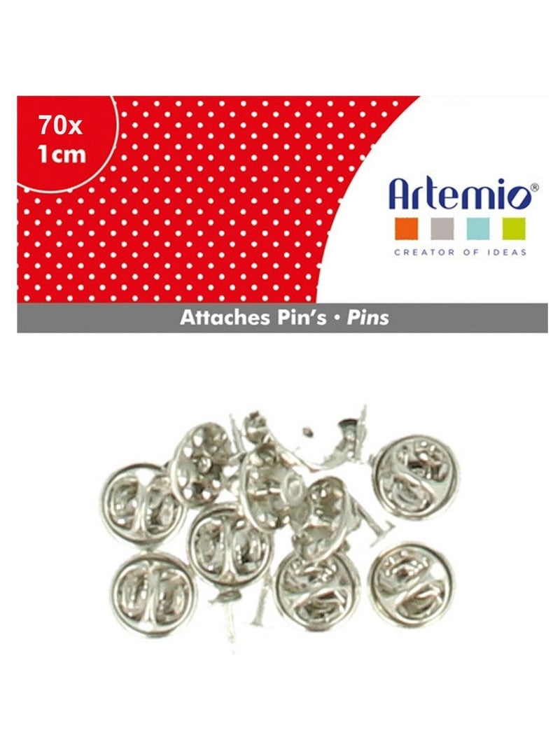 70 attache pin's métalliques - Artemio Argenté - Kiabi