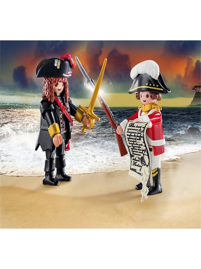 Playmobil 70273 – Capitaine Pirate Et Soldat – Duo De Figurines – Jouet D’aventure Dès 3 Ans