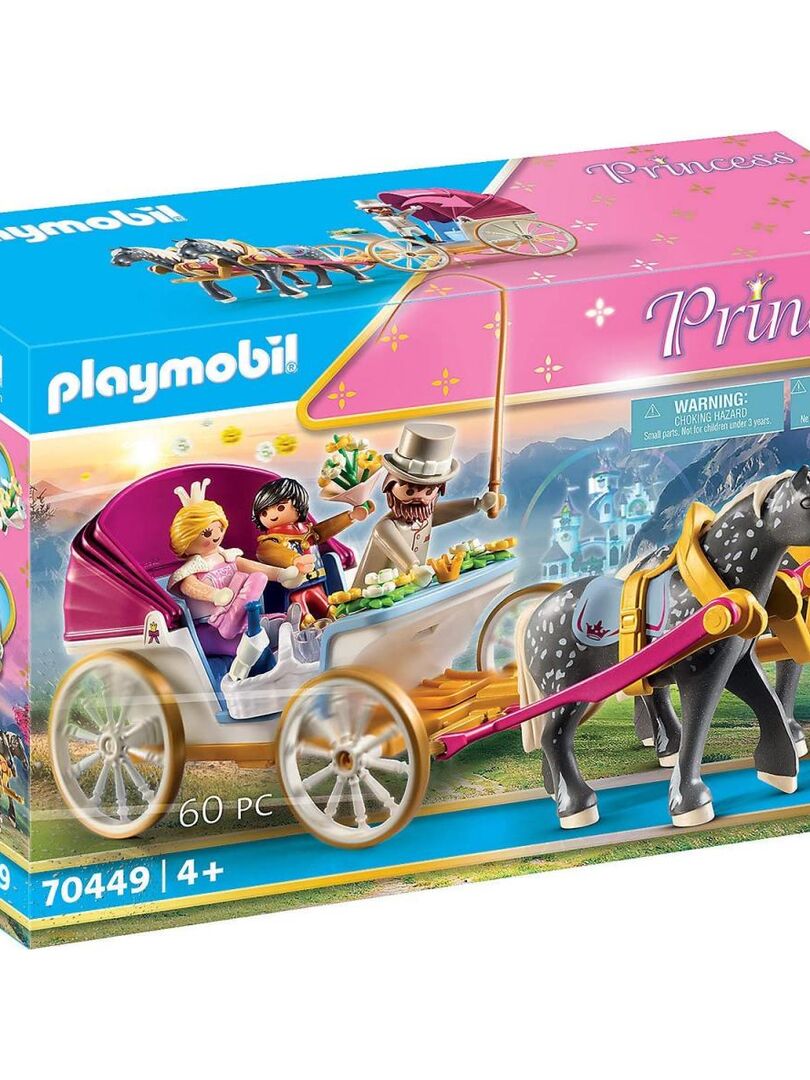 Playmobil 123 petite fille avec son chariot et son poney