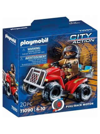 71090 'playmobil' Pompier Et Quad