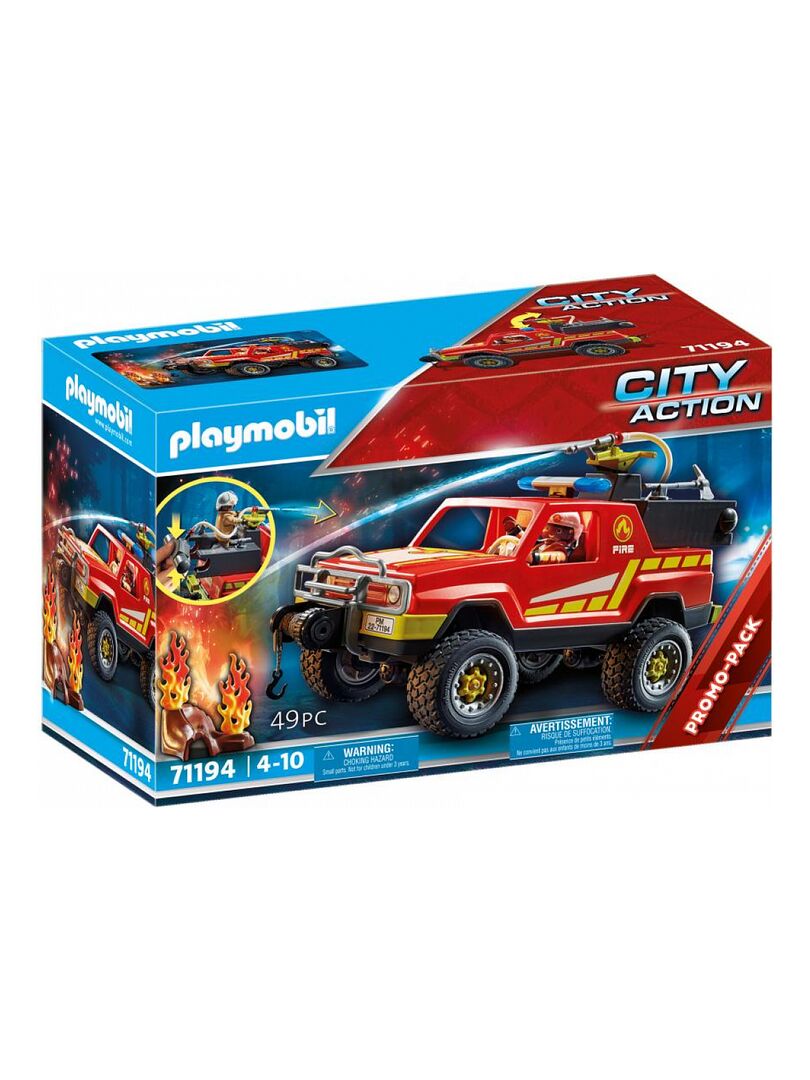 Playmobil 71194 Pick-up et Pompier - City Action - avec Un Personnage, Un  Pick-up & 71092