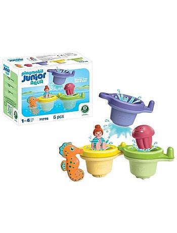 71776 'playmobil' junior : trio tasses flottantes and animaux