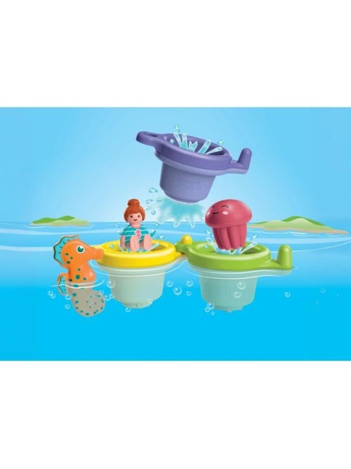 71776 'playmobil' junior : trio tasses flottantes  and  animaux - Kiabi