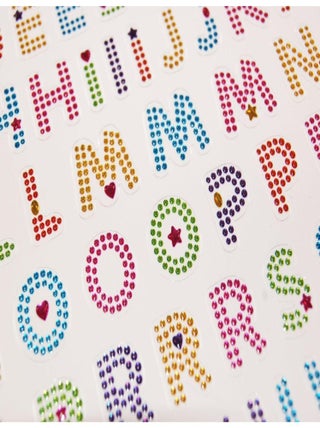 72 Autocollants Diamants - Alphabet - Brillant - Global Gift