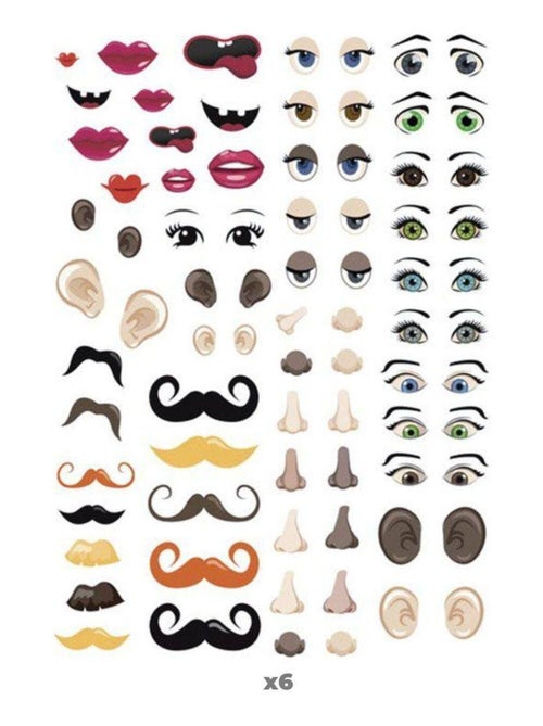 744 gommettes adhésives - yeux et visage - Graine Créative - Kiabi