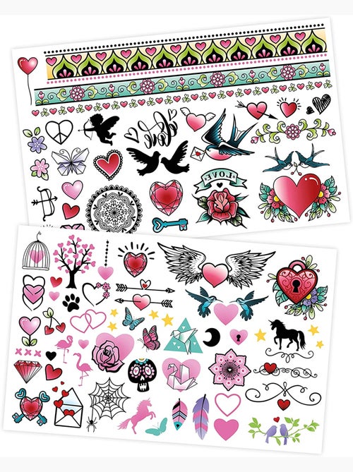 75 tattoos lavables colorés - Kiabi