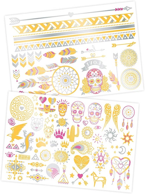 75 Tattoos lavables Métalliques - Kiabi