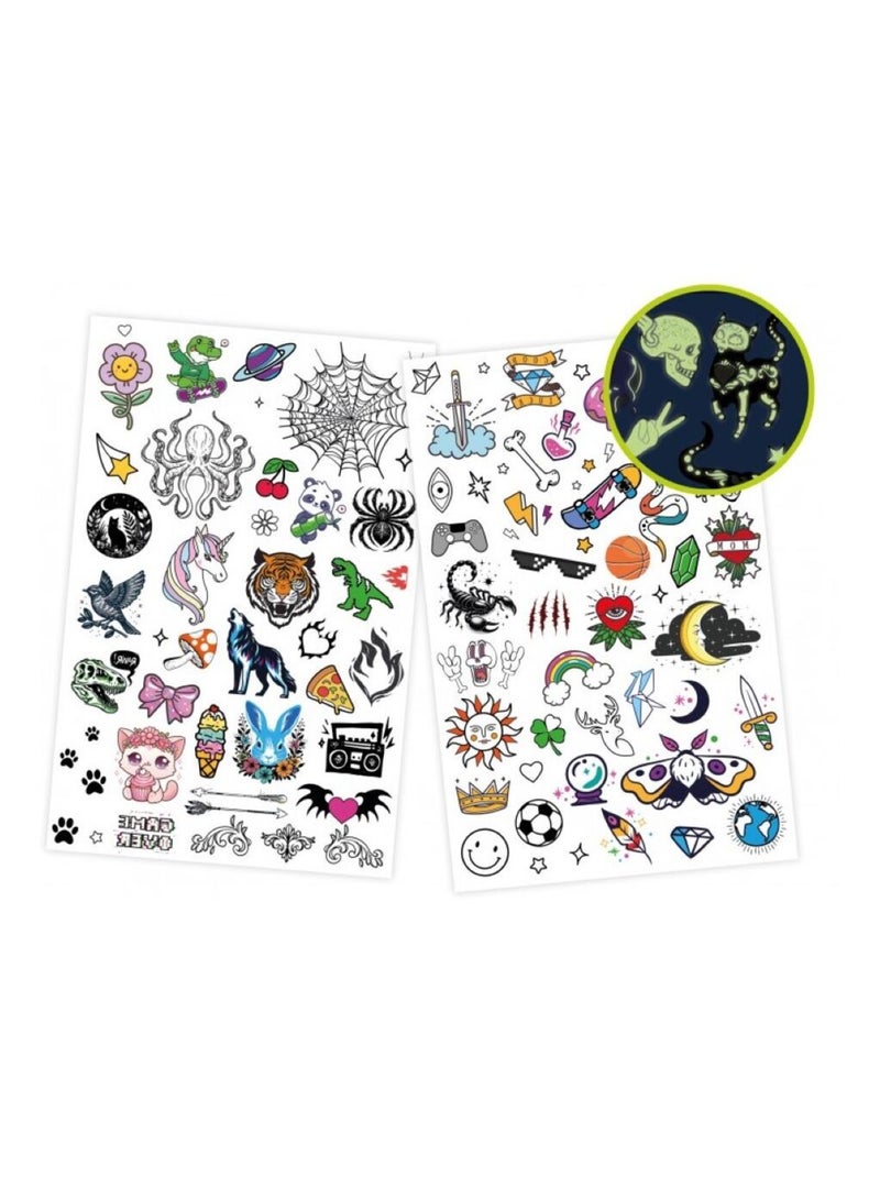 75 Tattoos lavables phosphorescents Blanc - Kiabi