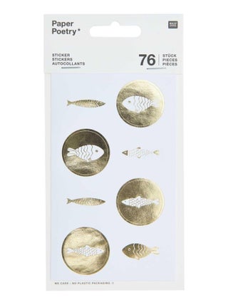 76 Autocollants - thème poissons dorés - Rico Design