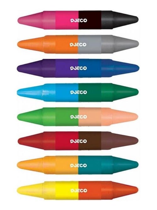 8 Crayons Cire Double Cotes - Kiabi