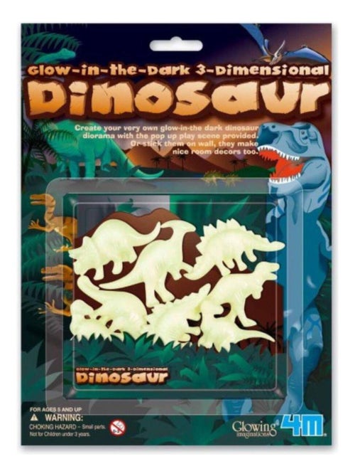 8 dinosaures 3D phosphorescents 4M - 4M - Kiabi
