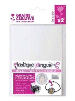 8 feuilles de plastique fou imprimables A6 - Graine Créative