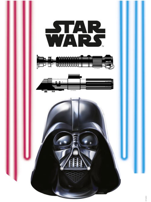 8 Stickers géant Dark Vador et Sabres Laser Star Wars 50 x 70 cm - Kiabi