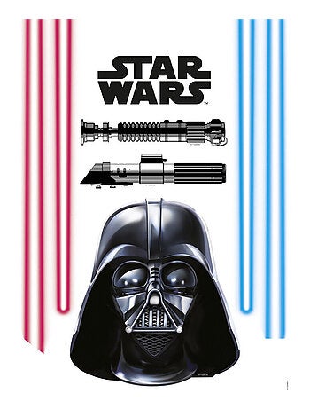 8 Stickers géant Dark Vador et Sabres Laser Star Wars 50 x 70 cm